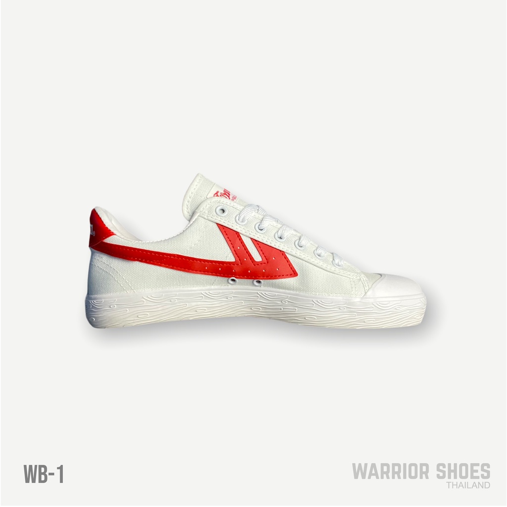 ⊕✸Warrior shoes รองเท้าผ้าใบ รุ่น WB-1 สี White/ Redรองเท้าผ้าใบผู้ชาย