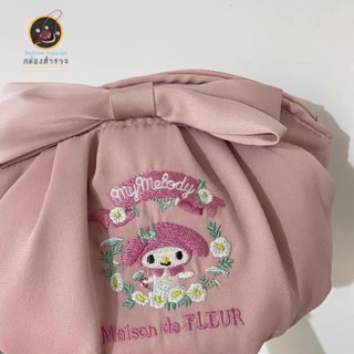 【เงินสด】กระเป๋า◊♙ ใหม่ กระเป๋าถือ กระเป๋าเครื่องสําอาง ประดับโบว์ สไตล์ญี่ปุ่น
