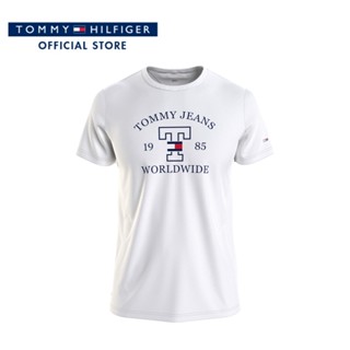 Tommy Hilfiger เสื้อยืดแขนสั้นผู้ชาย รุ่น DM0DM17214 YBR - สีขาว