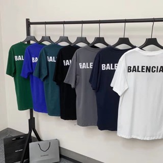 Balenciaga เสื้อยืดแขนสั้นลําลอง ผ้าฝ้าย ทรงหลวม พิมพ์ลายตัวอักษร คุณภาพสูง แฟชั่นฤดูร้อน สําหรับผู้ชาย และผู้หญิง