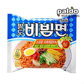 พาลโด บะหมี่กึ่งสำเร็จรูปแบบแห้งรสเปรี้ยวหวาน 130 กรัม บะหมี่เกาหลี/ paldo bibim ramen 130 g.