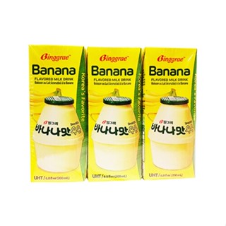 นมกล้วยเกาหลี Bingrae Banana Flavor Milk 200g. แพ็ค 3 กล่อง (3pcs.)