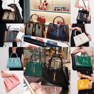 แบรนด์ใหม่ 100% ของแท้ GUCCI GUCCI Gucci Jackie 1961 Series Tote (28 * 19 * 4.5 ซม.) กระเป๋าสะพายไหล่เดี่ยว