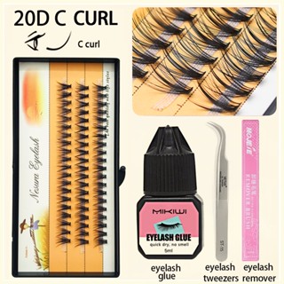 ขนตาปลอม 20D C Curl 8-12 มม. DIY 60 ชิ้น