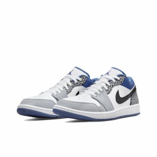 ┇【พร้อมส่ง ของแท้ 100%】Jordan Air Jordan 1 Low se“true blue” ผ้าใบ รองเท้าวิ่งรองเท้าผ้าใบผู้ชายญิง