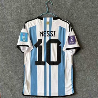 Argentina Home World Cup ถ้วยปักลาย 3 ดาว สําหรับตกแต่งบ้าน ชุดเครื่องแบบฟุตบอล Messi สําหรับผู้ใหญ่ และเด็ก มี 10 ชิ้น