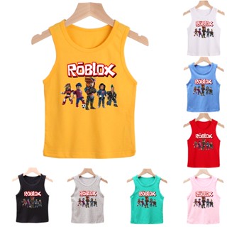 เสื้อกล้าม ผ้าฝ้าย ลายการ์ตูน Roblox 8 สี แฟชั่นสำหรับเด็ก 90-140 ซม.