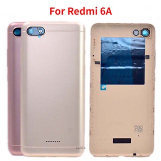 สําหรับ Xiaomi Redmi 6A ฝาครอบแบตเตอรี่ด้านหลัง เคสด้านหลัง พร้อมปุ่มปรับระดับเสียง เลนส์กล้อง