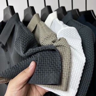 เสื้อยืดโปโล แขนสั้น ผ้าเรยอน ผ้าตาข่าย สีพื้น สําหรับผู้ชาย 7.19