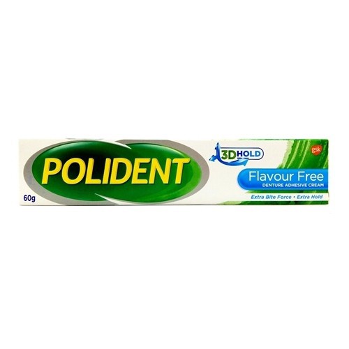 POLIDENT FLAVOR FREE 60g โพลิเดนท์ ครีมติดฟันปลอม ขนาด 60 มล.