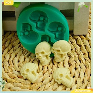 (shopeestore) แม่พิมพ์ซิลิโคนรูปหัวกะโหลก 3 D สำหรับตกแต่งเค้ก