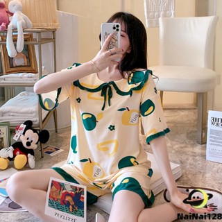 👍พร้อมส่ง ชุดนอนกระโปรงคอบัว ไซส์ใหญ่ ใส่สบาย ฮอตมาก Pajamas【NaiNai 128】