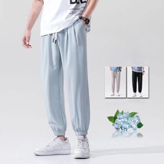 MOGU FASHION【✨มาใหม่✨】ผ้าไหมน้ำแข็งฤดูร้อนบางสบายๆ INS เทรนด์กางเกงขายาวทุกแบบ