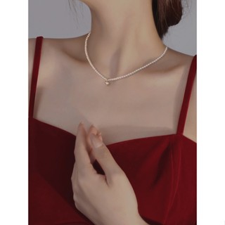 💞ขายใหญ่💞Shijia Pearl สร้อยคอหญิง Light Luxury Niche Design Sense ขั้นสูง Millet Bead Clavicle สร้อยคอ 2023 สไตล์ใหม่ร