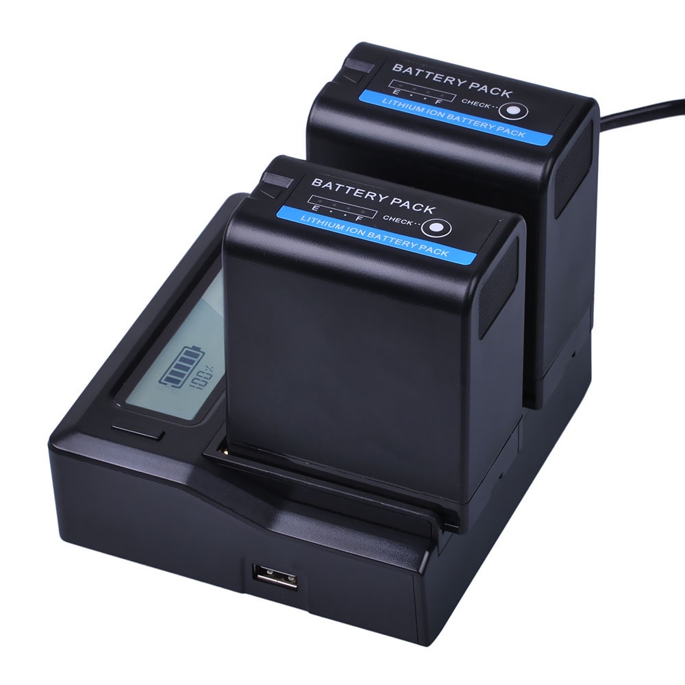 2ชิ้น5200มิลลิแอมป์ชั่วโมง BP-U60 BP U60 BPU60แบตเตอรี่จอแอลซีดีชาร์จอย่างรวดเร็วสำหรับ Sony BP-U90 