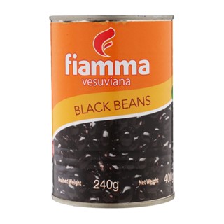 ไฟมมาวีสุเวียนาถั่วดำในน้ำเกลือ 400กรัม  /  Fiamma Vesuviana Black Beans 400g.