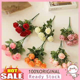 [B_398] 1 Bunch Realistic Handmade Flower Faux Silk Elegant Artificial Rose Decor for Wedding