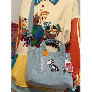 ✽◙เวอร์ชั่นเกาหลี in all-match Casual Snoopy blue scooter denim bag women s single shoulder Messenger bag Japanese girl