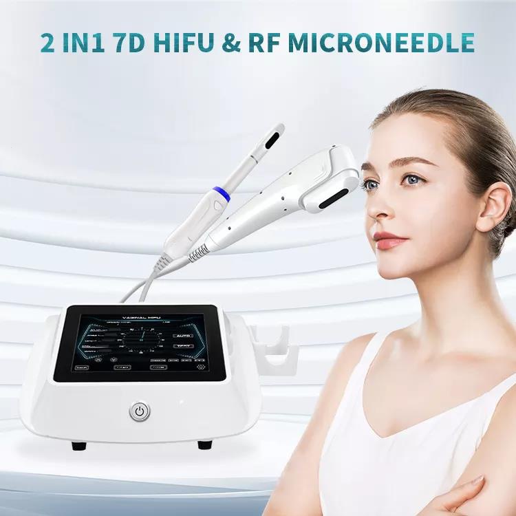 2 in 1 beauty salon portable 7D HIFU machine private parts tightening machine facial massage skin ti