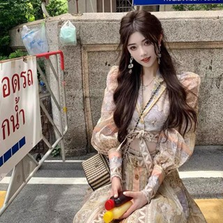 Ssnwearing tea ชุดกระโปรงยาว ขนาดเล็ก เก๋ไก๋ ไม่ซ้ําใคร สําหรับผู้หญิง