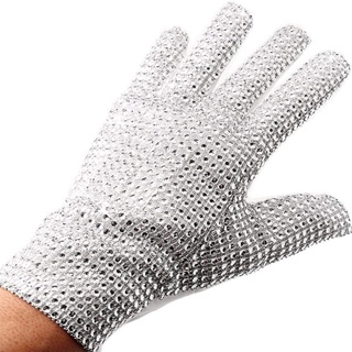 ♕MJ Michael Jackson Classic Silver Shiny Diamond Gloves Collection Performance Gift Handmade