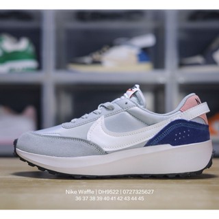 N_ike Waffle Debut "Grey/White/Light Blue" รองเท้าผ้าใบลําลอง เหมาะกับการวิ่งจ๊อกกิ้ง สไตล์เรโทร