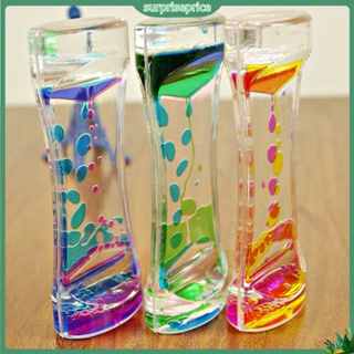 &lt;surprise&gt; Double Colors Oil Hourglass Liquid Floating Motion Bubbles Timer Desk Decors