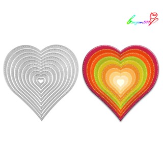 【AG】12Pcs Heart DIY Cutting Dies Stencil Scrapbooking Album Card Craft Kit