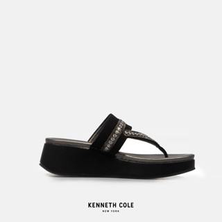 KENNETH COLE รองเท้าแตะผู้หญิง รุ่น PREENA JEWEL THONG สีดำ ( SAN - RSRL22PJT01-001 )