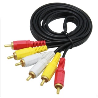 สายเคเบิลเชื่อมต่อเสียง วิดีโอ 3 เมตร AV Three-to-Three 6-Head RCA Lotus DVD V CD