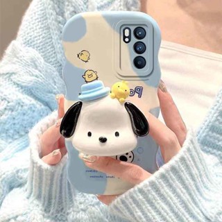 ใหม่ เคสโทรศัพท์มือถือ ซิลิโคนนิ่ม กันกระแทก ลายการ์ตูนสุนัขพีชช่า สีฟ้า สร้างสรรค์ สําหรับ Oppo Reno6 6pro 6pro+