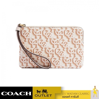 ของแท้ 💯% กระเป๋าคล้องมือ COACH CF548 CORNER ZIP WRISTLET WITH SIGNATURE MONOGRAM PRINT (IMCHK)