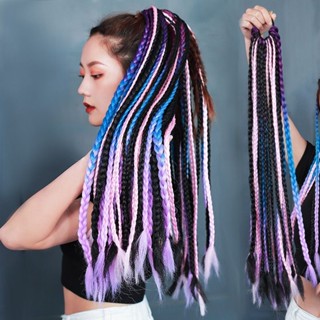 ✲▫2022 Dirty Braid วิกผมหางม้าสี Gradient Fake Braid ผู้หญิง Twist Braid Street Dance Hip Hop ยุโรปและอเมริกา Dirty Brai