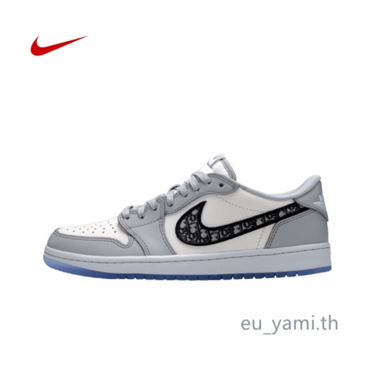 ของแท้ 100% Nike Dior x Air Jordan 1 Low White Grey มของแท้