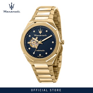 [2 Years Warranty] Maserati Stile 45mm Mens Gold Steel Automatic Watch R8823140006