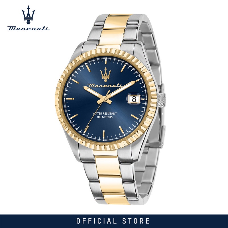 【2 Years Warranty】 Maserati Competizione 43mm Men's Quartz นาฬิกาข้อมือ R8853100027 With Luminous Di