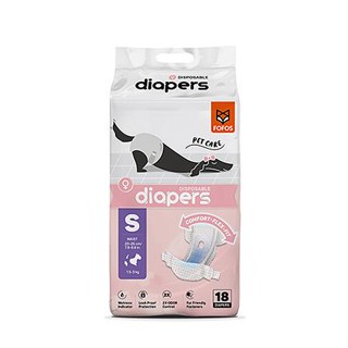 ผ้าอ้อมสุนัข FOFOS DIAPERS FEMALE DOG SIZE S แพ็ก 18 ชิ้น