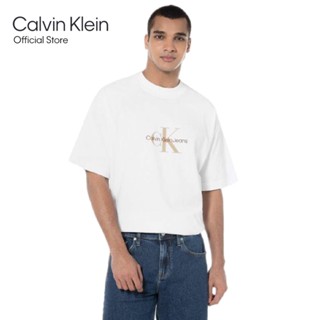 CALVIN KLEIN เสื้อยืดผู้ชาย ทรง Regular  รุ่น J323378 YAF - สีขาว