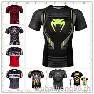 Ufc เสื้อยืดแขนสั้น พิมพ์ลายมวยไทย▥เสื้อกีฬามวย MMA แบบแห้งเร็ว สําหรับออกกําลังกาย