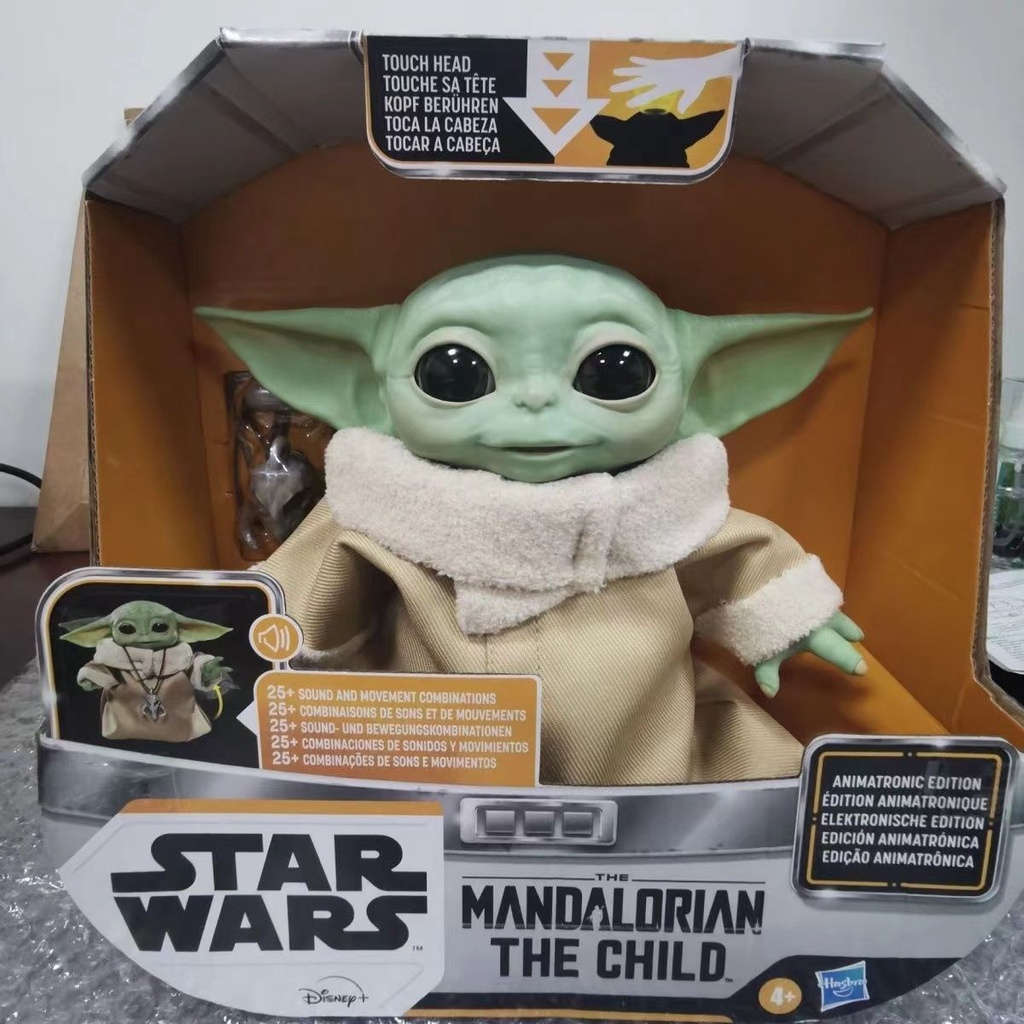 ✑◘♠Star Wars baby Yoda ตุ๊กตา Mandalorian ของแท้ มีหลายเอฟเฟกต์ มีเสียง เคลื่อนย้ายได้ Hasbro Hasbro