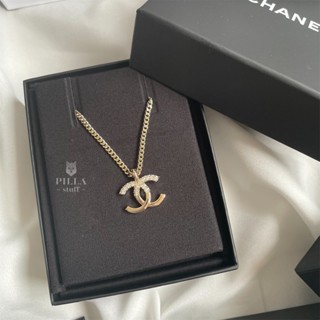 📌พร้อมส่ง แท้100%🔥 Chanel Necklace สร้อยคอชาแนลห้อยจี้CCฝังคริสตัล