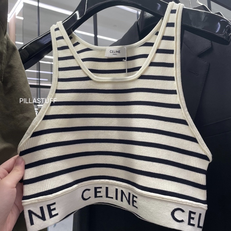 แท้100%🔥 รุ่น Lisa Blackpink💖 Celine Knit Bra Crop Top เซลีนเสื้อครอปรุ่นลิซ่า