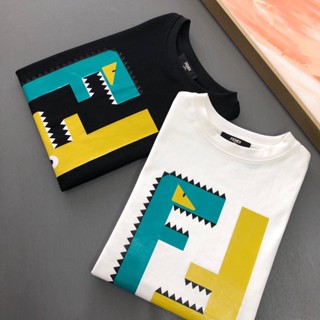 Fendi เสื้อยืดแขนสั้นลําลอง พิมพ์ลายมอนสเตอร์ แฟชั่นฤดูร้อน สไตล์ยุโรป และอเมริกา สําหรับผู้ชาย