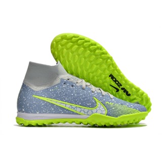 Nike Assassin 15 generation built-in full air cushion grass nails MD high-top รองเท้าฟุตบอล สีเขียว TF36-45