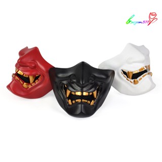 【AG】Evil Demon Prajna Smile Half Face Mask Halloween Masquerade Party Props