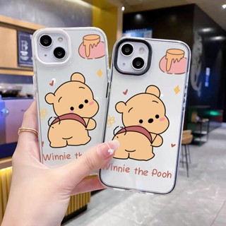 3 in 1 เคสโทรศัพท์มือถือแบบใส ลายการ์ตูนหมีพูห์ สําหรับ iPhone 14Promax 13 12 11 7Plus X Xs Max XR