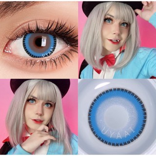 【cosplay Lens】uyaai คอนแทคเลนส์คอสเพลย์ สีฟ้า สําหรับปาร์ตี้ฮาโลวีน 1 ปี 14.5 มม. 2 ชิ้น