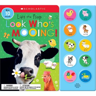 NEW! หนังสืออังกฤษ Look Whos Mooing!: Scholastic Early Learners (Sound Book) (Scholastic Early Learners)