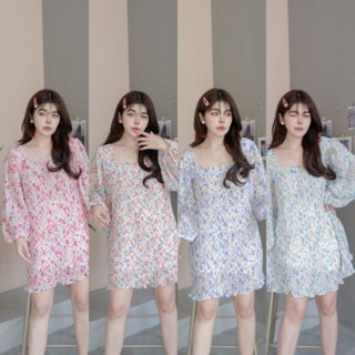 เดรส สั้น ชีฟอง งานหวาน ละมุน สุดคิ้ว เสื้อผ้า ผู้หญิง แฟชั่น