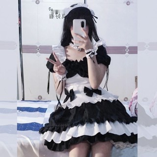 ✶┇Love Nikki-Dress UP Queen cosplay black and white boss maid super cute dress lolita Princess suit